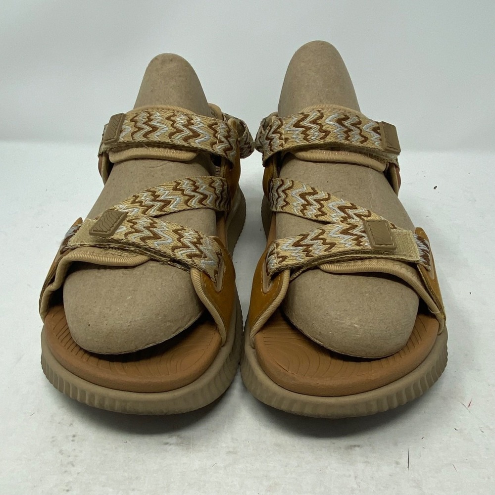 Kuailu Womens Size 10 Brown Hiking Sandals Textured Contoured Footbed